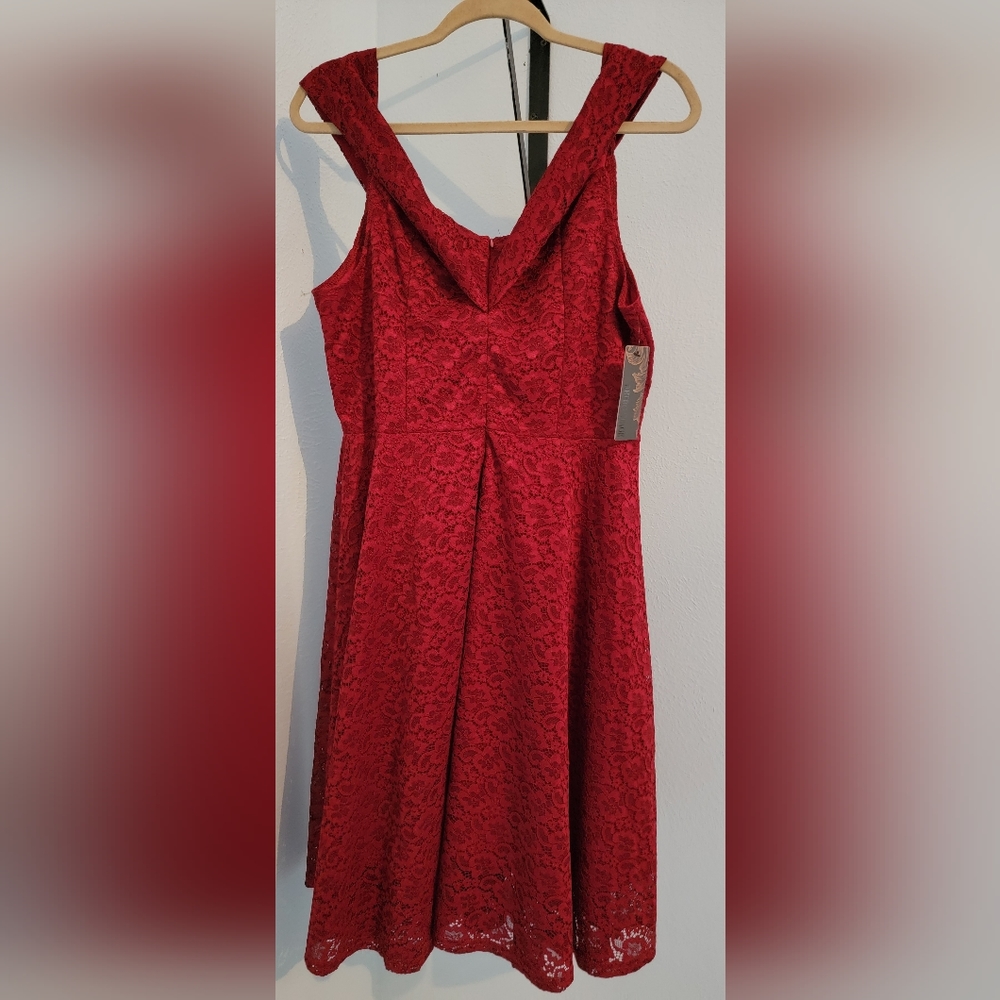 Burgundy lace retro dress